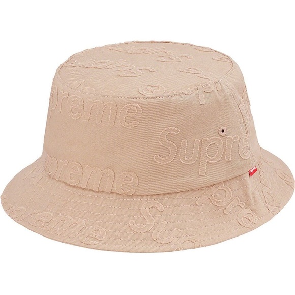SUPREME Lasered Twill Crusher Bucket Hat in Tan Size Medium/Large - Picture 1 of 11
